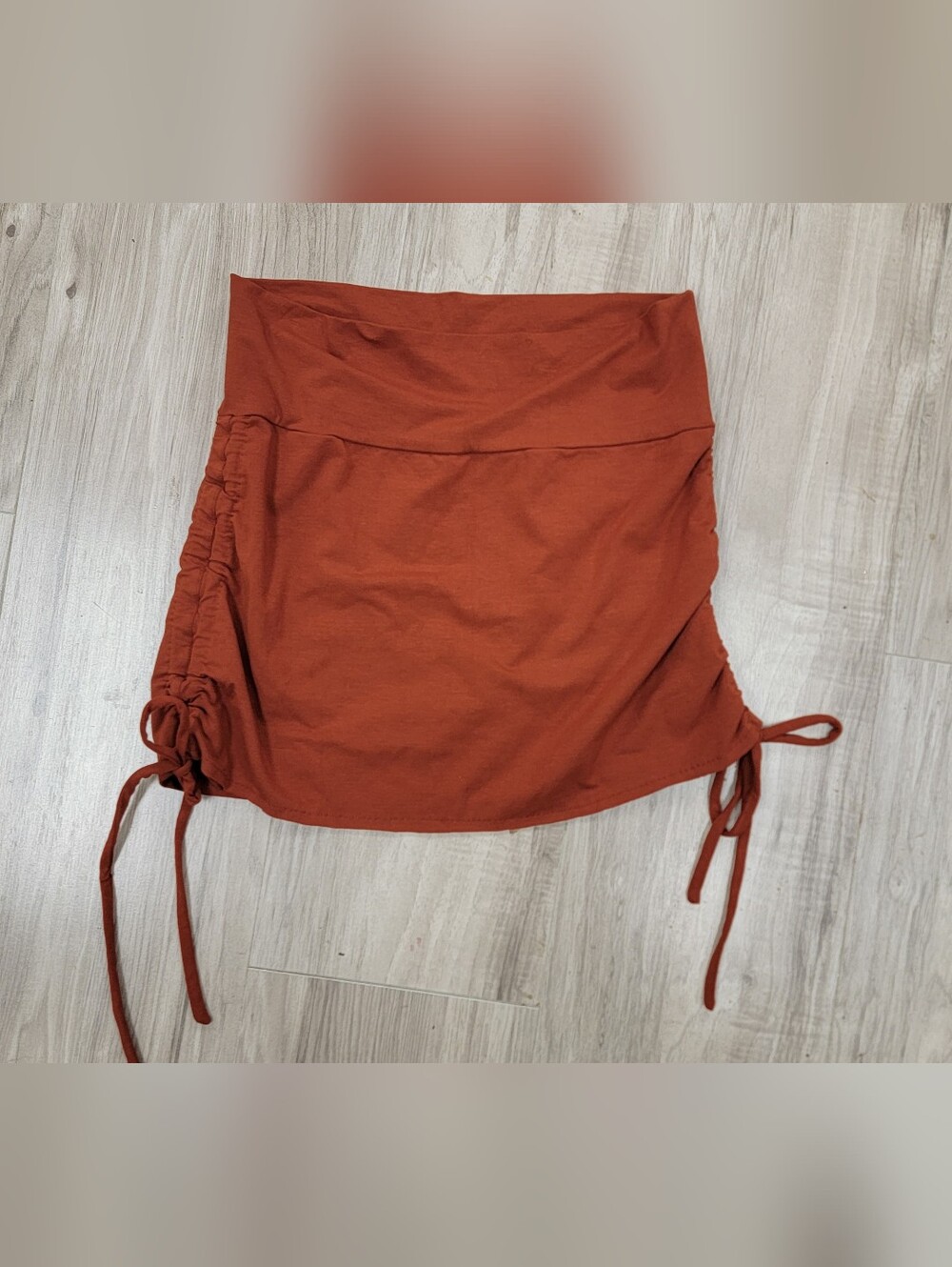 Rust Orange Stretch Mini Skirt